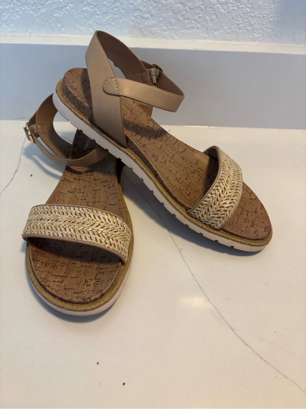 Sun + Stone Women’s Beige Braided Strap Sandals